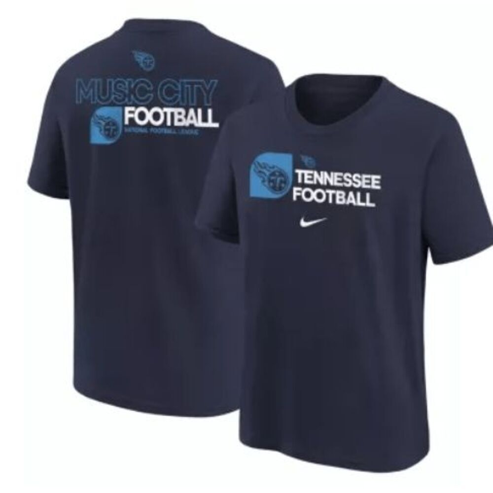 Nike Youth Tennessee Football Titans Local Back College Navy T-Shirt M (10-12)